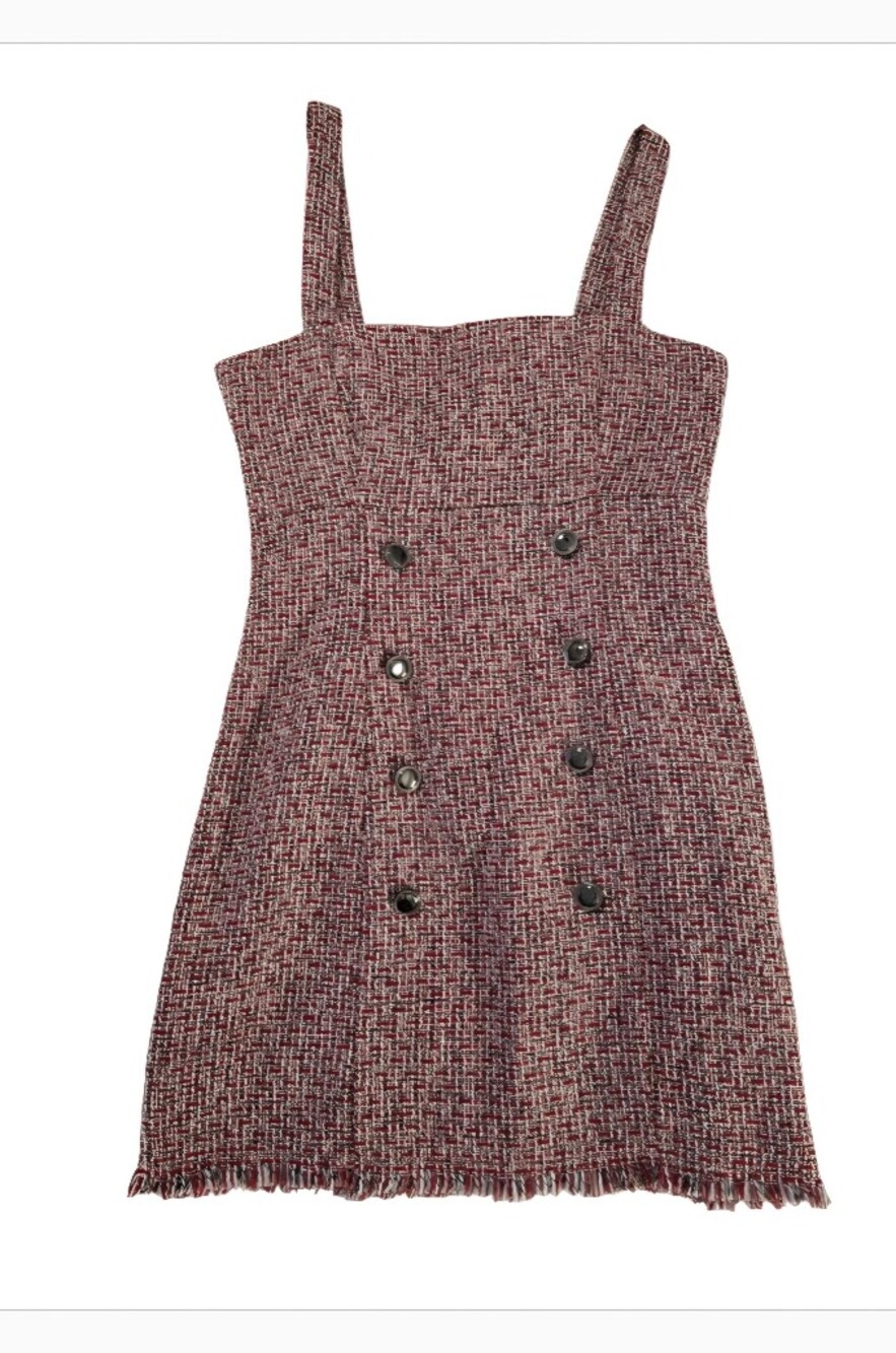 Forever 21 NWT Red Tweed Double Breasted Mini Dress S